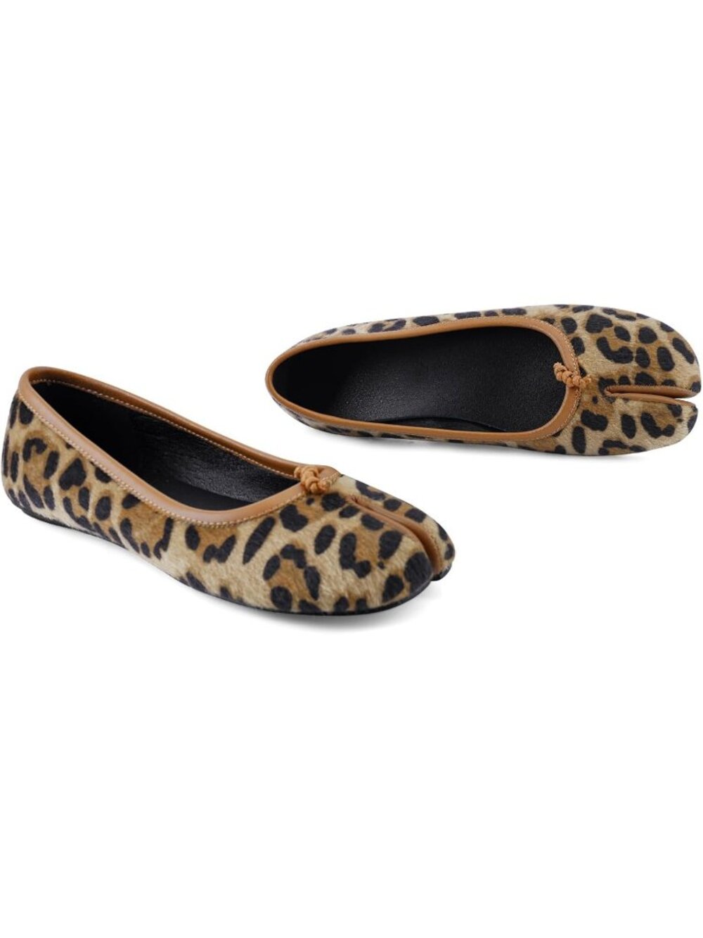 Women's Leapord Brown Round Toe Wide Width Low Heel Comfortable Ballet Flat - Picture 4 of 5